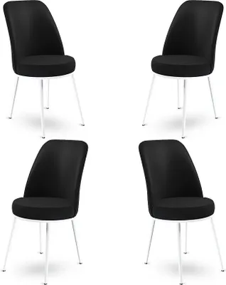 Immagine prodotto di Skye Decor, Dexa - Nero, Bianco, Set di sedie (4 pezzi), 100% METALLO, Nero, 45 x 42 x 89 cm