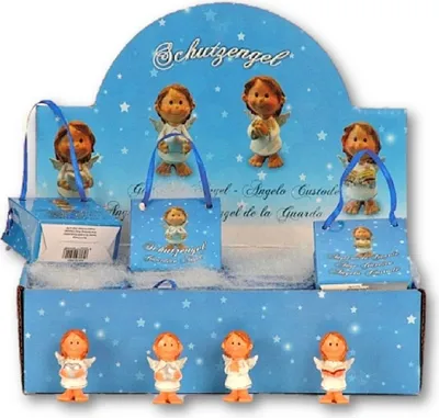 Produktbild von Tolles Display mit 24 Schutzengel Figuren in Geschenktütchen