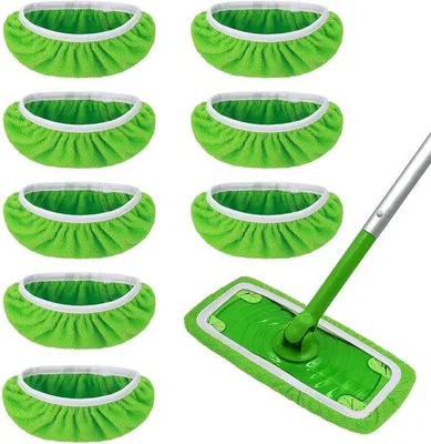 Obrázok produktu pre Ibenzoa® Sada 8 mikrovláknových utierok na umývanie podláh, opakovane použiteľné – na mokré aj suché použitie, 25,4 x 11,5 cm, ultrajemné vlákna a žinčiatka
