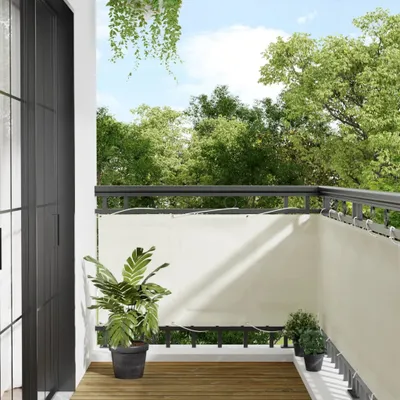Produktbild von Balkon-Sichtschutz Creme 75x1000 cm 100 % Polyester-Oxford - Sonnensegel 4000195