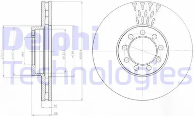 Produktbild von 2x DELPHI Bremsscheibe BG9062 für IVECO Daily VI Kastenwagen Daily Citys Bus
