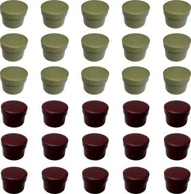 Produktbild von 30 Salbendosen, Cremedosen 35ml flach bordeaux u. khaki - hergestellt in Deutschland