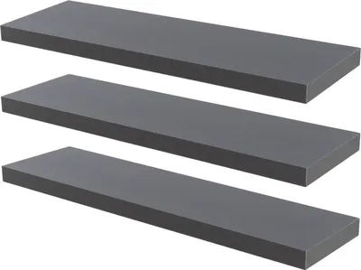 Produktbild von Moderne schwebende Wandregale – 80 cm – Grau – 6er-Pack