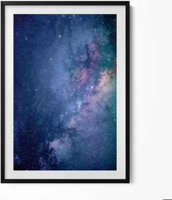 Produktbild von Sternenkosmos– Wandbild mit Rahmen – Gerahmtes Bild  – Wanddekoration – 70x100 cm –  Schwarz Rahmen