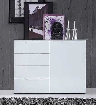 Image de Buffet blanc brillant 110 cm