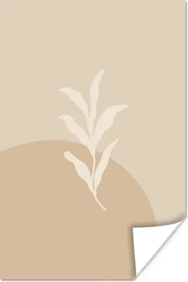 Produktbild von MuchoWow® Poster Pastell - Blatt - Beige 60x90 cm - Wanddekoration