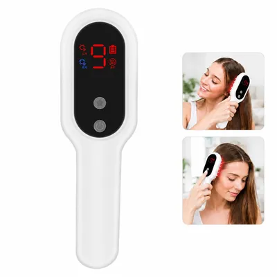 Produktbild von Elektrische Kopfmassagebürste mit LED Rotlicht, Kopfhaut Massagegerät mit Vibration,Haarpflege Bürste für Frauen Männer, Wellness Zuhause
