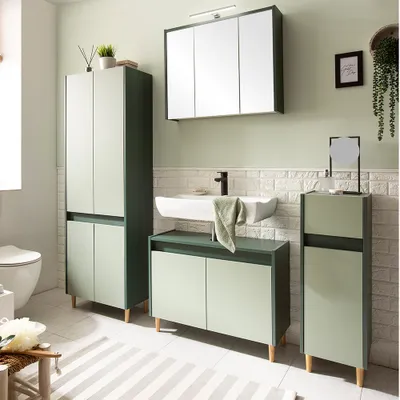 Produktbild von Badezimmer Set 4-teilig modern in grün LOANO-80