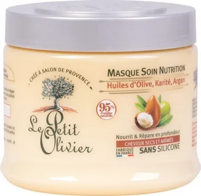 Immagine prodotto di Maschera per capelli agli oli di oliva, karité e argan 330 - Le Petit Olivier