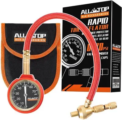 Produktbild von Famanu Reifenluftdruckmesser für Geländereifen - 0-70 PSI, robuste Luftablassvorrichtung