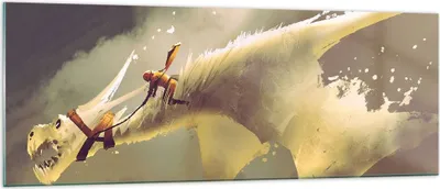 Produktbild von Bilder auf glas - Kreatur Abstraktion - 140x50cm - Glasbilder - Wandbilder - Kunstdruck - zum Aufhängen bereit - Wanddekoration aus Glas - Glas Bilder - Wandbild auf Glas - Einteilig - GAB140x50-3862