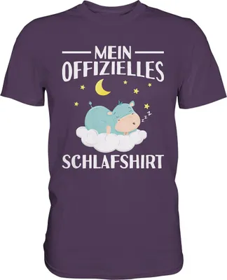 Produktbild von Offizielles Schlafshirt Nachthemd Schlafanzug Pyjama Nilpferd T-Shirt – Urban Purple / 3XL