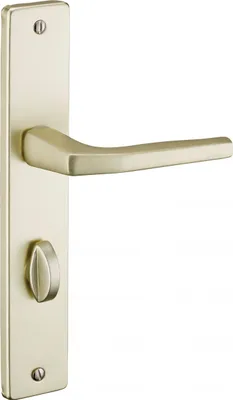 Image de Ensemble de poignées pour porte intérieure Picardie à condamnation, carré 8mm, entr'axes 195mm, couleur champagne - THIRARD