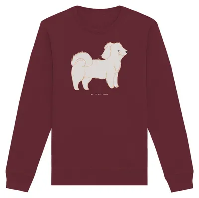 Produktbild von Mr. & Mrs. Panda Baumwoll Pullover Havaneser Moment Größe XL - Burgundy - Geschenk, Nachhaltiger, Sweater, Pulli, Sweatshirt, Bichon Havanais, Havi, Bichón Habanero