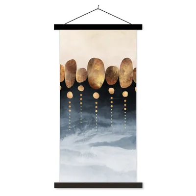 Produktbild von MuchoWow® Textilposter Gold - Abstrakt - Luxus 40x80 cm mit schwarzem Rahmen - Wandemalerei