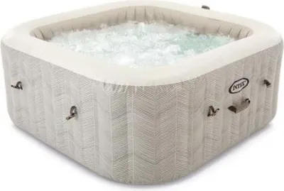 Produktbild von HAF PureSpa Chevron DeLuxe HWS 800 | 175 x 175 x 71 cm für 4 Personen | Aufblasbarer Whirlpool | Stromsparender Outdoor Pool | Ganzjähriger Einsatz