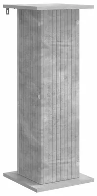 Image de Support pour plante - Matériau : bois - Couleur : gris béton - Dimensions : 30,5 x 30 x 80,5 cm
