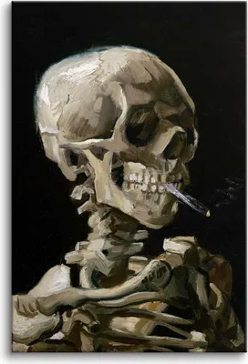 Zdjęcie produktu dla Reprodukcja Vincenta van Gogha Czaszka z palącym się papierosem 60x90