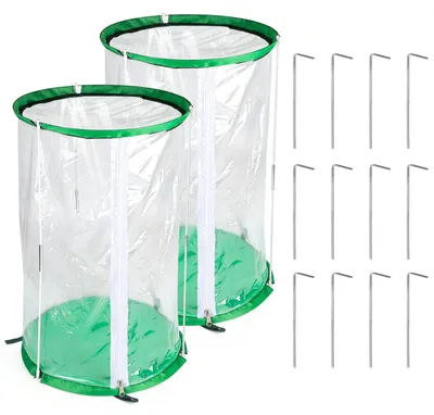 Productafbeelding van Set met 2 kleine kassen – van PVC – met 12 grondankers – 55 x 30 cm
