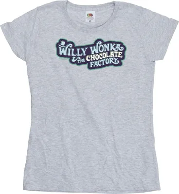 Produktbild von Willy Wonka - "Chocolate Factory Logo" T-Shirt für Damen BI51043 (S) (Grau)