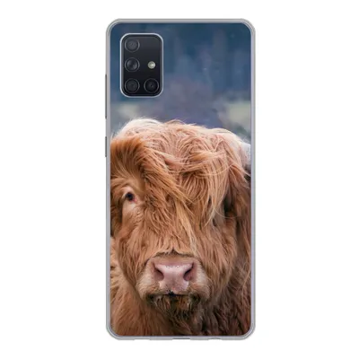 Produktbild von MuchoWow® Handyhülle Schutzhülle Hülle für Samsung Galaxy A71 Schottischer Highlander - Hörner - Berg Silikon Softcase Handy Hülle - Kartenbesitzer