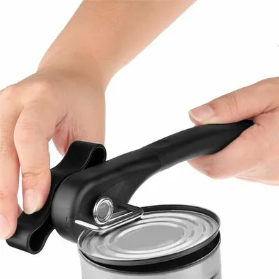 Produktbild von Manueller Dosenöffner Büchsenöffner Sicherheitsdosenöffner ohne scharfe Kante (Schwarz)