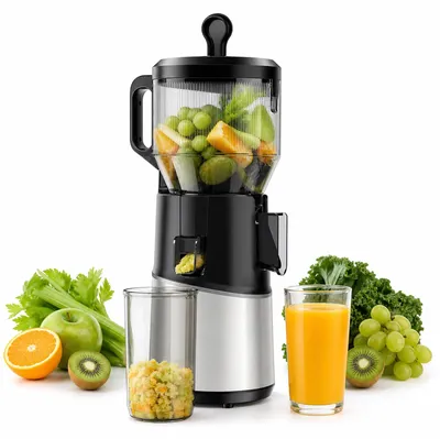 Zdjęcie produktu dla Wolnoobrotowy wyciskarka do soków - 250 W - duży otwór wsadowy 16 cm - funkcja wsteczna - pojemnik na sok 1,5 l