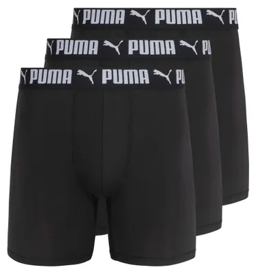 Productafbeelding van Puma heren boxershorts, 3-pack, atletische pasvorm, retromodel, zwart, maat L