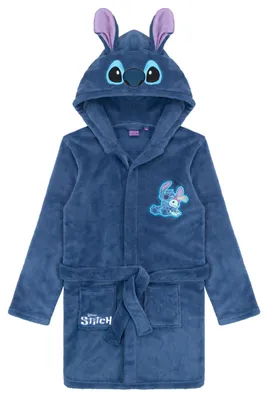 Produktbild von Disney Lilo und Stitch, Bademantel Kinder, Bademantel Teenager, Größe 140 – Dunkelblau