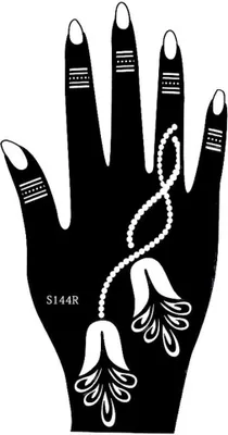 Produktbild von Henna Tattoo Schablone für die Rechte Hand