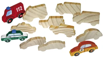 Image de EDUPLAY 210-056 Figurines en bois Véhicules, nature, 12 pièces (1 set)