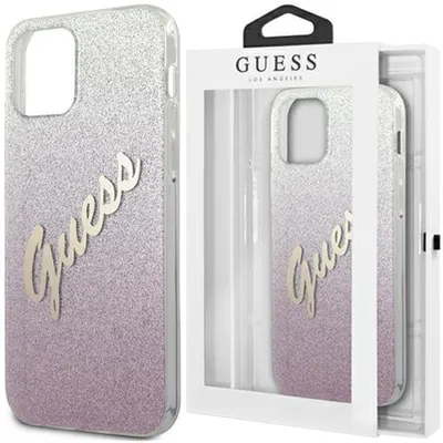 Produktbild von Guess Guhcp12Lpcuglspi Iphone 12 Pro Max 6,7"" Różowy/Pink Hardcase Glitter Gradient Script