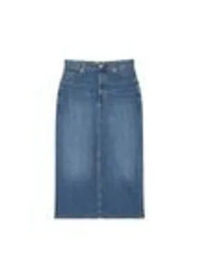 Produktbild von Marc OŽPolo Casual (318) Denim Skirt, high waist, midi lengt, Cashmere soft blue wash 055 055 27