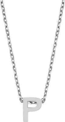 Produktbild von New Bling 9NB-907P Zilveren Ketting Dames - letterhanger - P - Initiaal sieraad - Zilverkleurig
