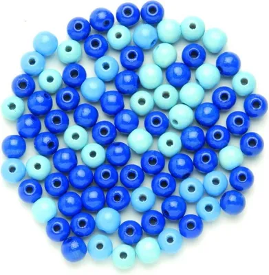 Produktbild von Glorex Holzperle blau mix 8 mm - 80 Stück