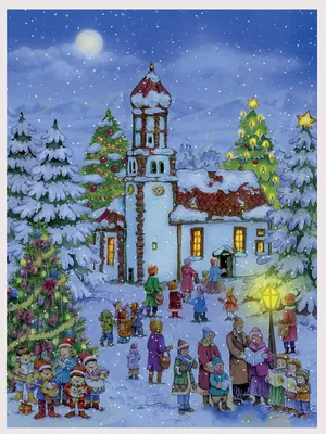 Immagine prodotto di Calendario dell'Avvento a tema natalizio: calendario dell'Avvento in carta