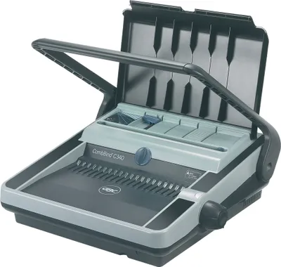 Produktbild von GBC CombBind C340 Plastikbindegerät, Kamm-Bindegerät, Manuell, 450 Blätter, Schwarz, Silber