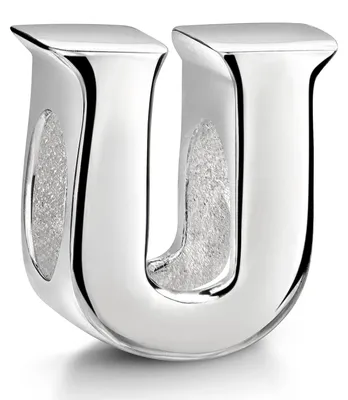 Image de Perle en argent 925 MATERIA, lettre U - Breloque en argent sterling 925 brillant pour bracelet ou collier 1394