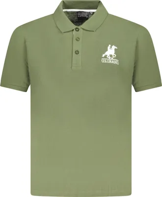 Produktbild von Grünes Herren Poloshirt mit Stickerei und 3 Knöpfen - Kurzarm