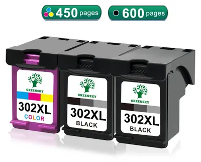 Produktbild von 3er 302XL kompatible für HP 302 Druckerpatronen Officejet 3830 3831 4650 4652 4654 5220 5230 DeskJet 1110 2130 3630 Envy 4520 4522 4523 4524