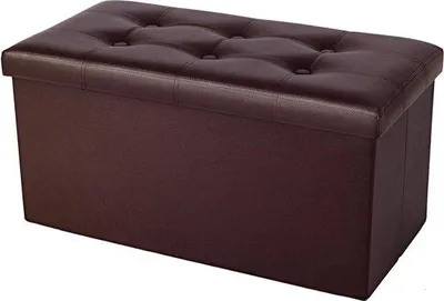 Produktbild von Sitzbank mit Stauraum und gepolsterter Sitzfläche - 76 cm - Braun