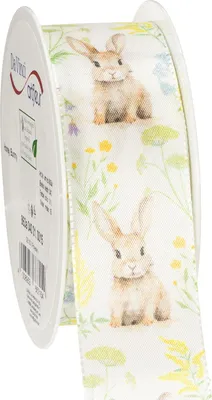 Produktbild von Osterband mit Hasenmotiv für kreative Geschenkverpackungen und Dekoration