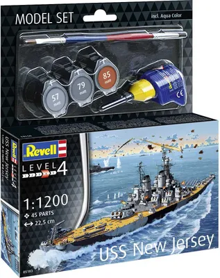 Produktbild von Model Set Battleship USS New Jersey, Revell Modellbausatz mit Basiszubehör