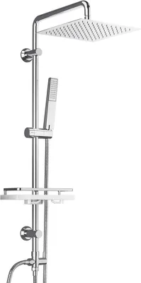 Produktbild von PromoHome® Regenduschsystem mit Ablage Duschset ohne Duscharmatur Chrom (20x20)