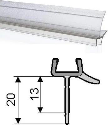 Produktbild von Hüppe Ablaufleiste Dichtleiste 1000mm/6mm gerade universal