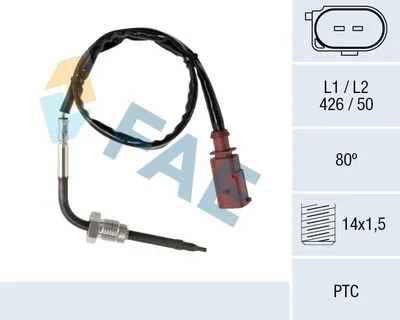 Produktbild von FAE 68036 Abgastemperatursensor für VW Polo Schrägheck (6R1, 6C1) M14x1,5 426mm