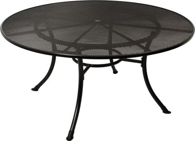 DEGAMO XXL Gartentisch Metalltisch Tisch RIVO 150cm rund, Streckmetall eisengrau