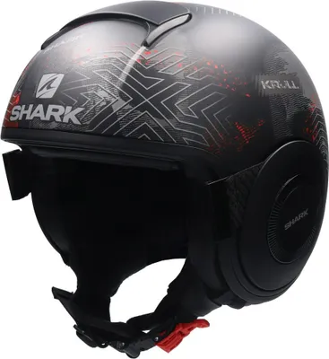 Produktbild von SHARK STREET DRAK KRULL Jethelm matt schwarz-rot XS XS in rot/schwarz