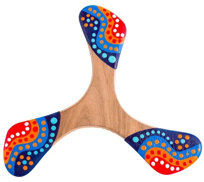 Obrázok produktu pre Ručne maľovaný bumerang Wallaby Boomerang Wankura WB101 Drevo 22 cm