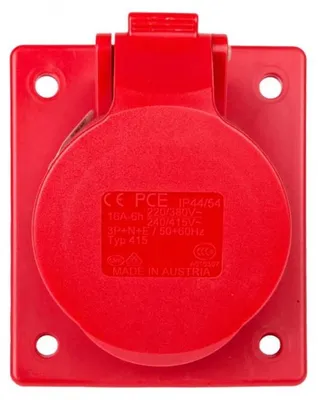 Produktbild von Winkel-Einbausteckdose 16A 5P 400V /80x97/ rot IP44 TWIST 415-6